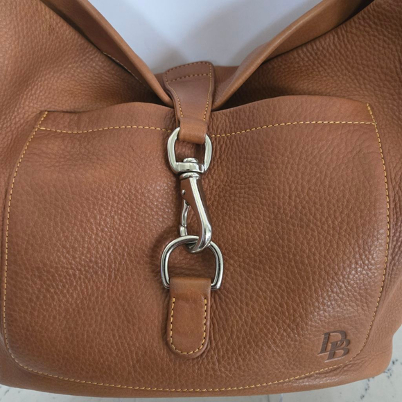 Women's Dooney & Bourke Medium Annalisa Pebbled Leather Lock Sac Hobo Bag - Picture 2 of 12
